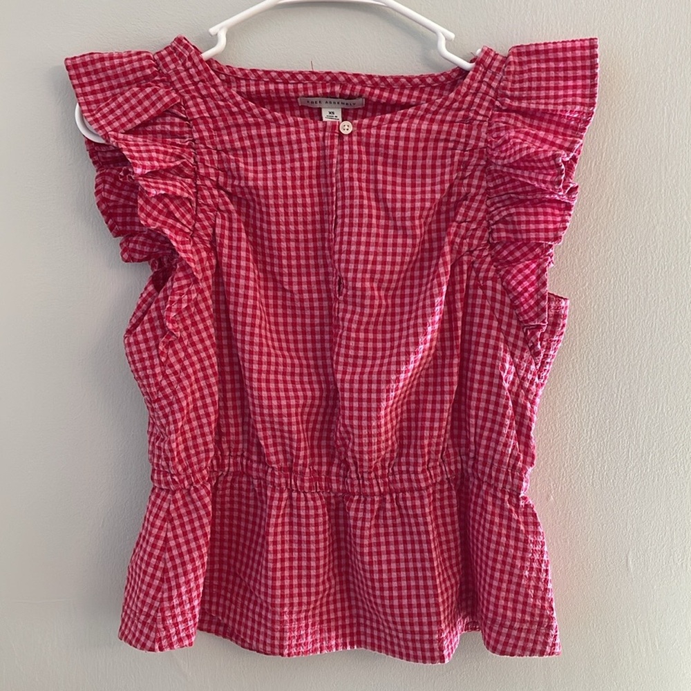 *3 for $15* Free Assembly Peplum Ruffle Blouse